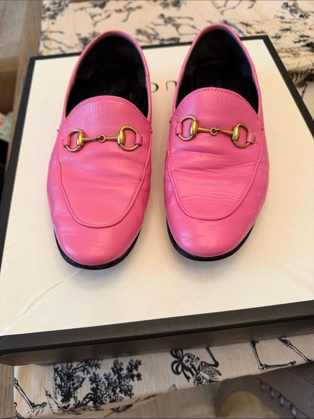 Gucci Hot Pink Leather Horsebit Loafers